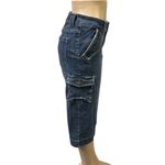Bob Timberlake  Denim Embroidered Wide Leg Cargo Denim Capri Blue Jeans Womens 10 Photo 2
