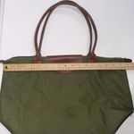 Longchamp Le Pliage Green Leather Canvas Gorpcore Designer Tote Shopping Bag Photo 6
