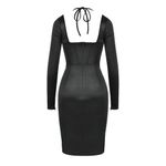 House Of CB NWT Grazia in Black Disco Satin Corset Fitted Mini Dress S Plus Cup Photo 4