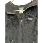 Patagonia Womens Black Fuzzy Full-Zip Hoodie Jacket Size M Polyester Warm & Soft Photo 1