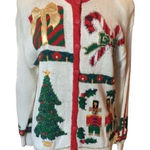 Urban Outfitters Maria Kristina UO Knitted by by Hand Button
Down Holiday Cardigan (Size Small) Photo 0