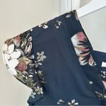 C&E Flutter Sleeve Floral Navy Blouse Size XS Photo 3