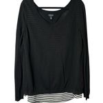 Torrid Black Open Back Sweater Layered Over Black/White Tank #10254291 1/1X Photo 0