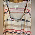 Hinge  Nordstrom Women’s Striped Linen Sleeveless Dress Tie Waist‎ Size Medium Photo 2
