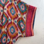Anthropologie Free People Tricia Fix M Medium Tunic Top Ikat Print Short Sleeve Boho Fairy Photo 3