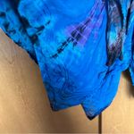 Y2K Lapogee Tie Dye Applique Smocked Flowy Asymmetric Midi Tank Dress One Size Blue Size undefined Photo 10
