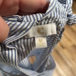 Blue and White striped tank top with Bow detail in back, Sz M Size M Photo 2