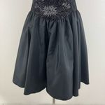 Vintage 90s Black Velvet Silver Floral Glitter Formal Homecoming Mini Dress Size M Photo 4