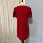 Nicole Miller Women Linen Red Floral Tunic V-Neck Relaxed Dress Size M Photo 6