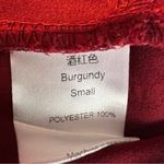 Burgundy Red Size Small Off The Shoulder Crop Top With 3/4 Sleeves Side Zip Photo 5