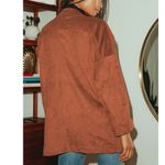 Lulus Lucky Break Camel Suede Oversized Jacket Size XS Fall Western Outerwear Photo 2