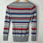 Aeropostale Y2k Striped Ribbed Fitted VNeck Sweater Size M Photo 6