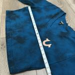 True Religion Foil Logo V Neck Crop Long Sleeve Sweatshirt Blue Poseidon Small Photo 10