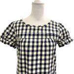 J.Crew Gingham Puff Sleeve Shirt Dress Preppy Nautical Spring Summer Blue size 2 Photo 1