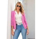 Boston Proper  Pink Pearl Embellished Cardigan Sweater Sz S Coquette Girly Classy Photo 1