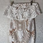 VICI Elegant White Lace Strapless Mini Dress Bridal Bachelorette Small Photo 2