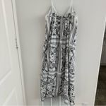 Madewell Embroidered Deep V-Neck Midi Dress in Bandana Size: L, NWT Photo 8