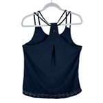 Athleta Black Lightweight Strappy Racerback Eyelet Hem Athletic Tank Top Size L Photo 1