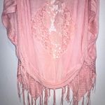 Forgotten Grace  Crochet Cardigan Size XL Kimono Vest Duster Topper Dusty Peach Photo 3