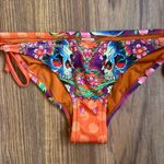 Ed Hardy Vintage Y2K Rare Yellow Orange Floral Skulls String Triangle Bikini Set Photo 5