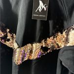 Black and Gold Sequin Women's Sweatshirt Size XXL Photo 2