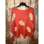 Show Me Your Mumu SECO LOVEY FLORAL KNIT SWEATER - Womens Medium Coral Photo 3