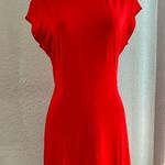 Banana Republic  Red Soft Ponte Midi Dress with Slit right side leg split Photo 10