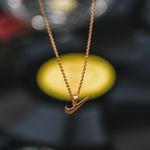 Swoosh Logo Pendent Gold Necklace Photo 1