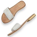 Seychelles  Smooth Operator Dress Flat Sandal in White Crackle Leather Size 7.5 Photo 0