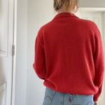 Vintage Red Orange Cashmere Zip Up Sweatshirt Photo 4