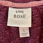 Knox Rose | Plum Open Front Lace Accented Cardigan | Large Photo 4
