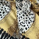 Vintage 80s Atlantic Beach 100% Silk Safari Animal Lightweight Bomber Jacket, XL Tan Photo 13