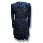 Tommy Hilfiger  Womens Velvet Burnout Faux Wrap High Waist Above Knee Blue Sz 12 Photo 3