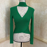 ZARA woman cut out green cropped knit top sweater New with tag! Size L Photo 3