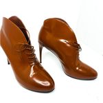 Gucci Brown Leather Kim Lace-Up Ankle Booties Women’s Size 38.5 High Heel Boots Photo 5
