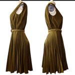 Vintage Betty Hartford glitter metallic dress with pleated skirt & belt Gold Photo 2
