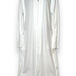 Natori New White Terry Cotton Zip Long Nightgown Caftan Lounger Cover Up Medium Photo 1