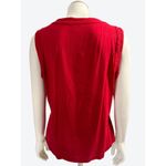 Ann Taylor Petite LP Red Sleeveless Knit Blouse Statement Button Front Size undefined Photo 4