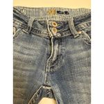 Miss Me  Low Rise Denim Medium Blue Shorts Sz 26 Raw Hem Button Flap Pockets Photo 1