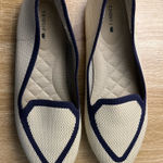 Birdies  Blackbird Eggshell Washable Navy Knit Point Toe Slip Flats Shoes Sz 8.5 Photo 0