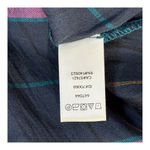 Loft  Plaid Bell Sleeve Top V-Neck Cut‎ Out Boho Purple Blue Women Size Medium Photo 8