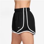 Nike  Womens Dri-FIT Tempo Mid-Rise Brief-Lined Running Shorts XS Black White Photo 2