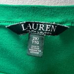 Lauren Ralph Lauren Women's Boat Neck Shirt Green Cotton Cuff Sleeve LRL FLAW 2X Photo 3