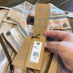 Frye  Carly Stripe Print Burlap Ikat Jacket Moto Boho Brass Ring Edgy Cool Biker Photo 6