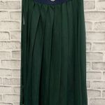 Tory Burch Sport dark green layer mesh midi length pull-on blue waist band Lg Photo 1