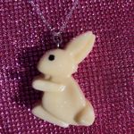 Handmade Sterling Silver 925 Pet Bunny Rabbit Necklace Kawaii Jewelry Egirl Lolita Emo girls gift Photo 2