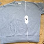 Aerie Cozy Up Women’s XS Powder Blue Ribbed Knit Reverse Seam Oversized Pullover Photo 8