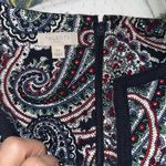 Talbots  woman dress size 12 paisley print dark blue red white zipper back Photo 5