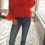 Missguided Red Feather Blouse Photo 0