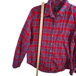 Abercrombie & Fitch  Flannel Shirt Plaid Long Sleeve Button Up Red Blue M Western Photo 7